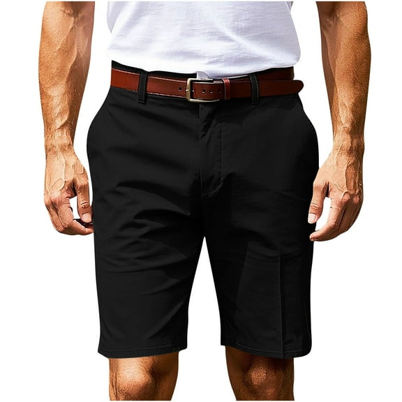 Golf Shorts Men Cotton Button Fly Lightweight Stretch Quick Dry Breathable Work Active Wear Workout Gym Gear with Pocket