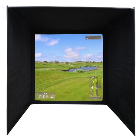Golf Simulator Enclosure DIY [9'10'' x 9'10'' x 9'10''] Golf Impact Screen Enclosure Golf Practice Net Golf Easy Setup Double Layers with Hanging Out & Bungees