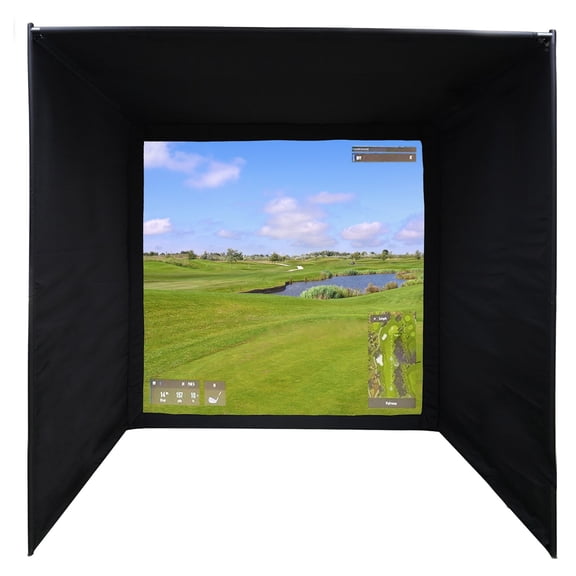 Golf Simulator Enclosure DIY  [9'10'' x 9'10'' x 9'10''] Golf Impact Screen Enclosure Golf Practice Net Golf Easy Setup Double Layers with Hanging Out & Bungees