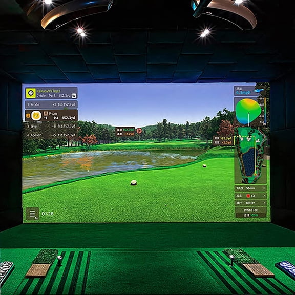 Golf Simulators Projection Screen, Golf Simulator Screen for Indoor/Outdoor Golf Training, Portable Projector Screen Reflective Fabric Cloth for Indoor Golf Practice