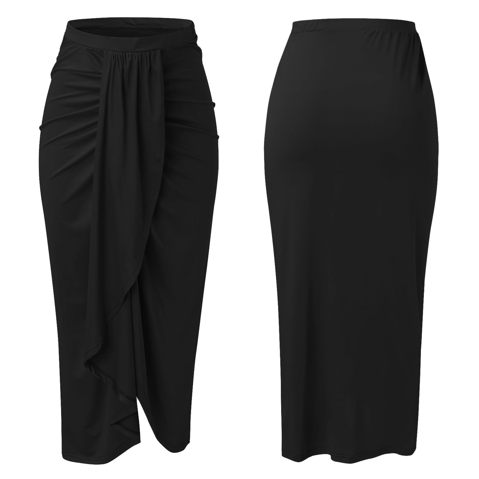 Golf Skirts For Women's Casual Slit Wrap Asymmetrical Elastic High