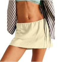 Golf Skirts for Women with Pockets New Womens Summer Short Skirt 2025 High Waist Casual Cute A-Line Mini Skirts with Built in Short New Beige S