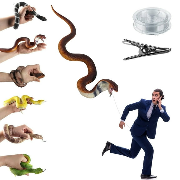 Golf Snake Prank with String and Clip - Realistic Snake Prank Kit, Fake Snakes on A String Prank Props for Teasing Friends, Realistic Snake Prank That Chases People, Snake Prank Never Gets Old