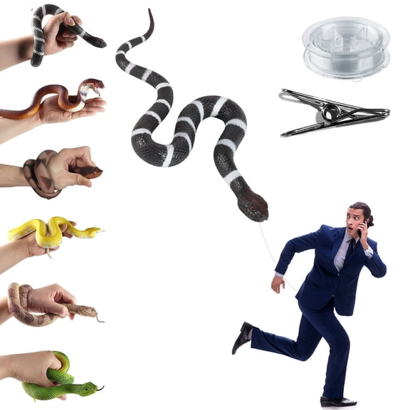 Golf Snake Prank with String and Clip - Realistic Snake Prank Kit, Fake Snakes on A String Prank Props for Teasing Friends, Realistic Snake Prank That Chases People, Snake Prank Never Gets Old