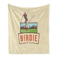 thumbnail image 1 of Golf Soft Flannel Fleece Throw Blanket, Birdie Golf Club Advertisement Retro Poster Graphic Player Sports Entertaining, Cozy Plush for Indoor and Outdoor Use, 50" x 60", Cream Vermilion, by Ambesonne, 1 of 6
