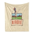 thumbnail image 1 of Golf Soft Flannel Fleece Throw Blanket, Birdie Golf Club Advertisement Retro Poster Graphic Player Sports Entertaining, Cozy Plush for Indoor and Outdoor Use, 50" x 70", Cream Vermilion, by Ambesonne, 1 of 6