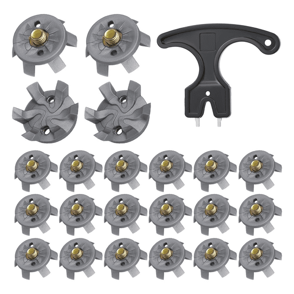 Golf Spikes Set Includes 30 Pcs Cleats Replacement Spanner Metal Thread Screw 6 mm Dia Spike Too