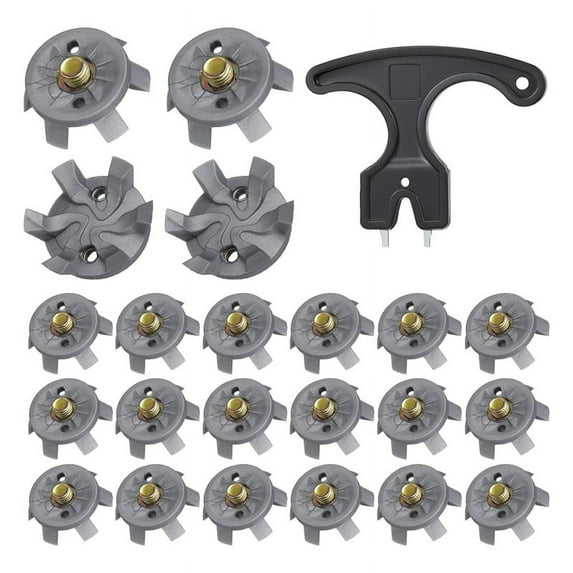Golf Spikes Set Includes 30 Pcs Cleats Replacement Spanner Metal Thread Screw 6 mm Dia Spike Too