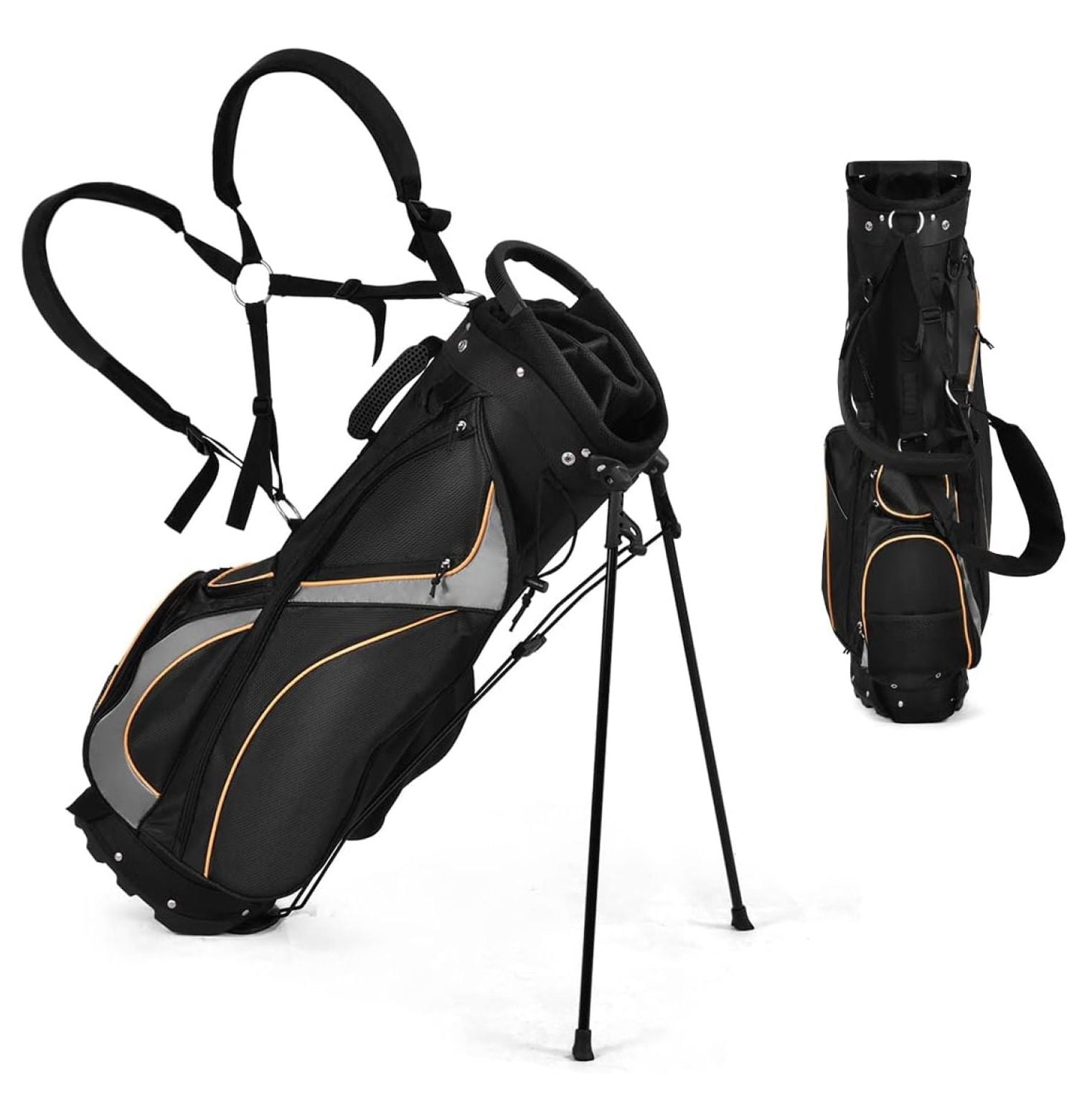 Golf Stand Bag, Golf Cart Bags with 8-Way Divider, Rain Hood & Double Shoulder Straps, Lightweight Portable Club Bag for Men Women