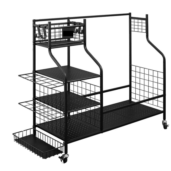 Golf Storage Garage Organizer with Extra Putter Stand Black
