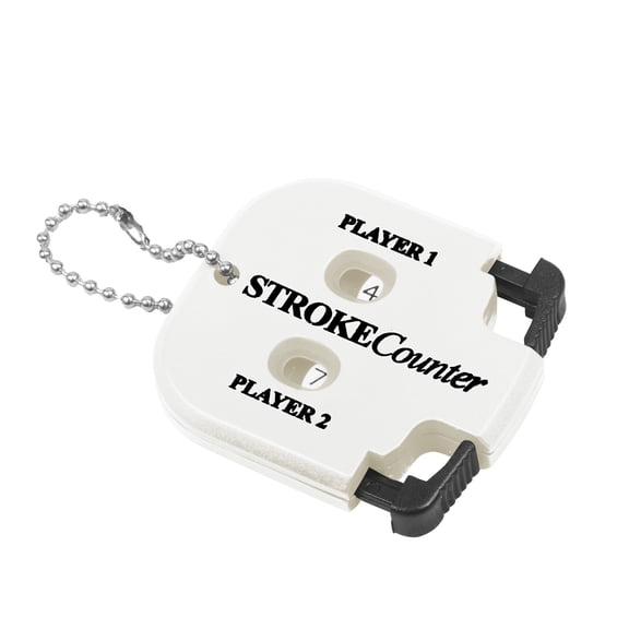 Golf Stroke Counter, White 2 Player Press to Reset Golf Score Counter With Keychain, 1 Pack Portable Handheld Golf Shot Count Tracker, For Golf Tournament Casual Golf Game Score Recording