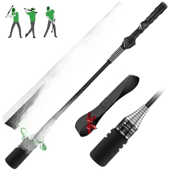 Golf Swing Trainer, Adjustable Rod Head Speed Click Stick Golf Trainer Speed & Tempo Stick for Grip & Warm-Up, Golf Swing Training Aid for Right-Handed with Arm Band$$Sport & Recreation Other