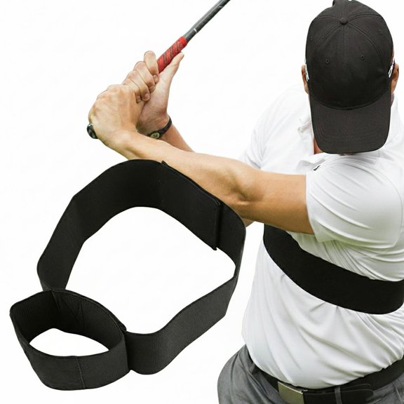 Golf Swing Trainer Aid, Elastic Arm Connection Band for Posture Correction and Alignment, Universal Fit Swing Gesture Guide for Beginners and Professional Training