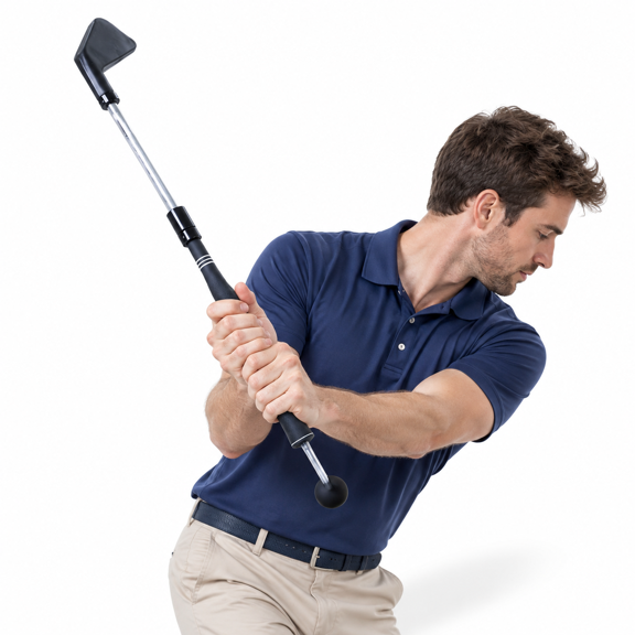 Golf Swing Trainer Aid for Consistent Impact Position and Swing Path Practice