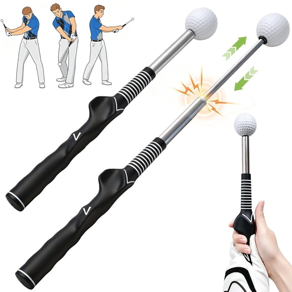 Golf Swing Trainer, Golf Grip Trainer, Retractable Golf Training Aid for Warm up, Grip Trainer Golf Club, Strength & Tempo Training for Chipping Hitting,Ideal for Beginners, Indoor & Outdoor Practice
