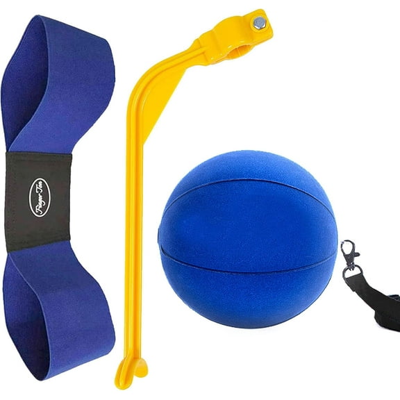 Golf Swing Trainer Kit with Adjustable Arm Band & Inflatable Impact Ball - Posture Corrector for Men/Women Beginners, Indoor/Outdoor Motion Practice Aid