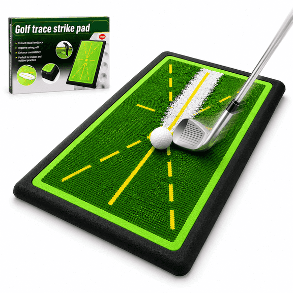 Himonut Golf Hitting Mat Practice Mat with Swing Path Feedback, Non-Slip Rubber Base, Indoor/Outdoor Golf Trainer, Green