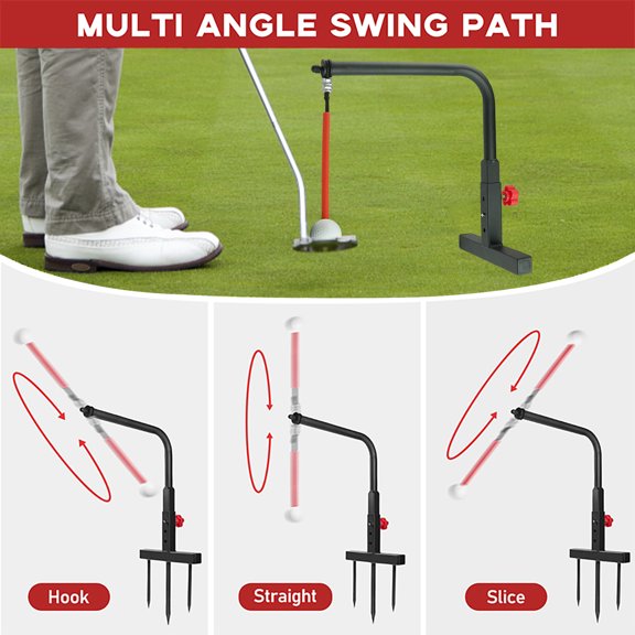 Golf Swing Trainer Portable Practice Equipment for Mechanics Muscle Memory Training at Home Driving Range Backyard Use Virelaxpo