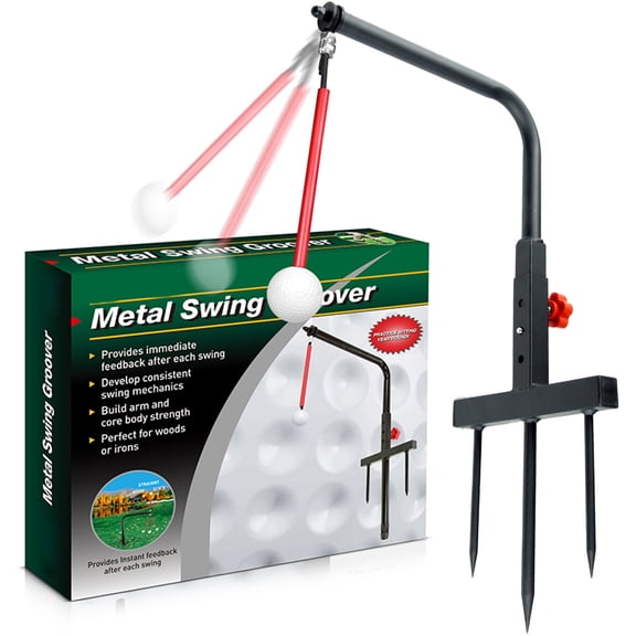 Golf Swing Trainer Practice Equipment Indoor Outdoor Training Aid Muscle Memory Building Consistent Powerful Swing Mechanics Portable for Home Driving Range