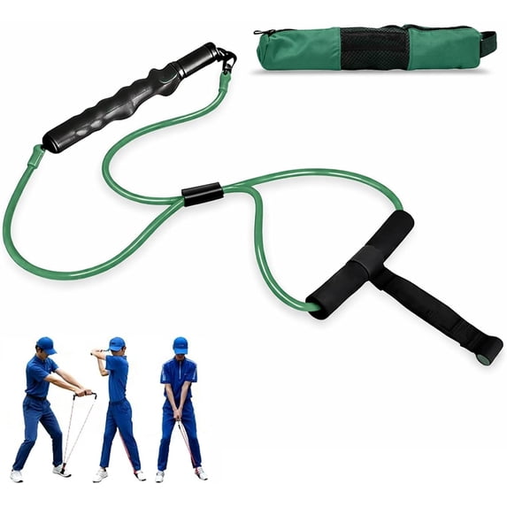 Generic Golf Swing Trainer Resistance Band 360 Degree Rotating Green Adjustable Rubber Ring