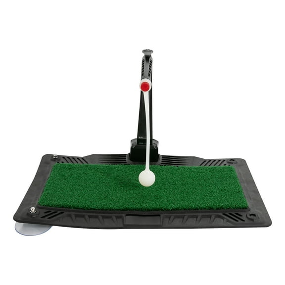 Golf Swing Trainer for Skill Development, Features Suction Cups for Stability, Adjustable Height, and a Long-Lasting Lawn for Practice