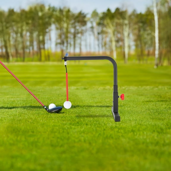 Golf Swing Trainer with Adjustable Height (7.87-9.84 in), 360 Ball Return, Compact Design, Iron Build, Ideal for Beginners and s