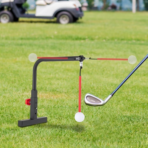 Golf Swing Training Aid, Height Adjustable Golf Swing Trainer Durable Iron Golf Practice Swing Groover & Hitting Training Aid for Any Level