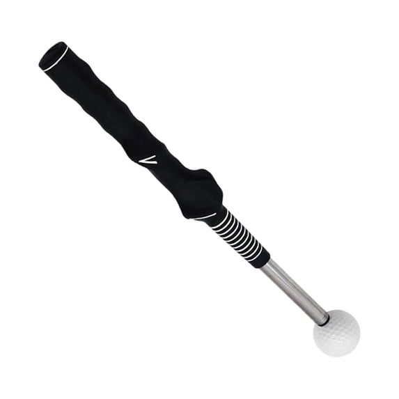 Golf Swing Training Aid with Telescopic Design, Posture Corrector and Warm Up Stick, Strength and Tempo Trainer for Better Swing Mechanics Accuracy, Black