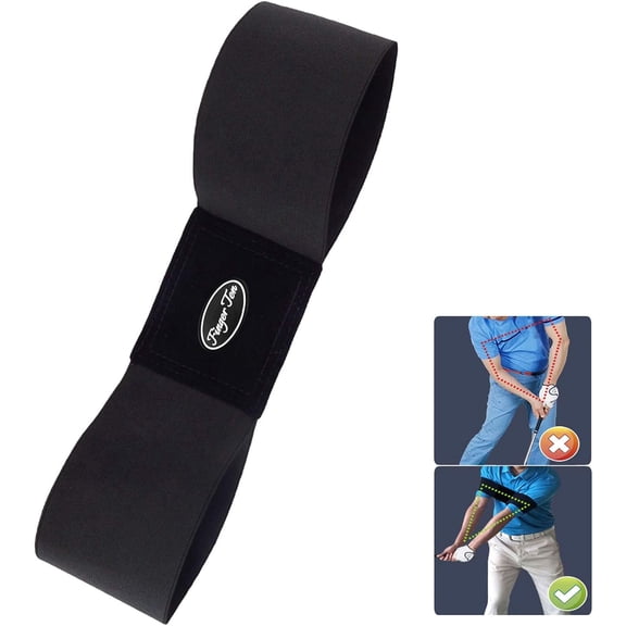 Golf Swing Training Aid Wrist Hinge Adjustable Arm Band with Hanger Smartball Connection Band for Correction, Men Women Ball Between Arms Practice Tool