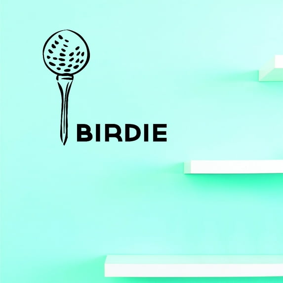 Golf Tee Ball Birdie Sports Sign Picture Art Vinyl Wall Decal Sticker 16x16 Inches