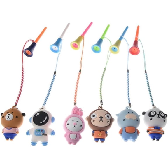 Golf Tee Hanger Anti Lost, Lost Ring Colorful Rubber with Strap Cartoon Plastic Pattern Cute Men Women Premium Space Bear Tees Silicone Adjustable Height Loss Prevention Excellent Holder 6Pcs