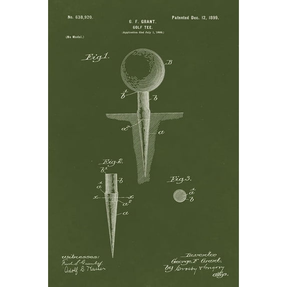 Golf Tee Patent Art Print