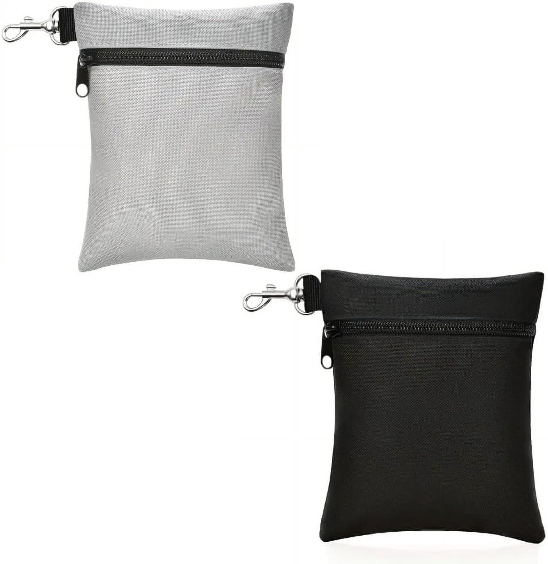 Golf Tee Pouch | Pack of 2 Golf Tee Bag | 5.24 X 6.42 Inch Zipper Golf Accessory Bag with Clip | Golf Bag Accessories for Men Women Golf Gift
