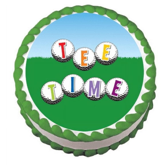 Golf Tee Time Edible Frosting Sheet Photo Image Cake Topper