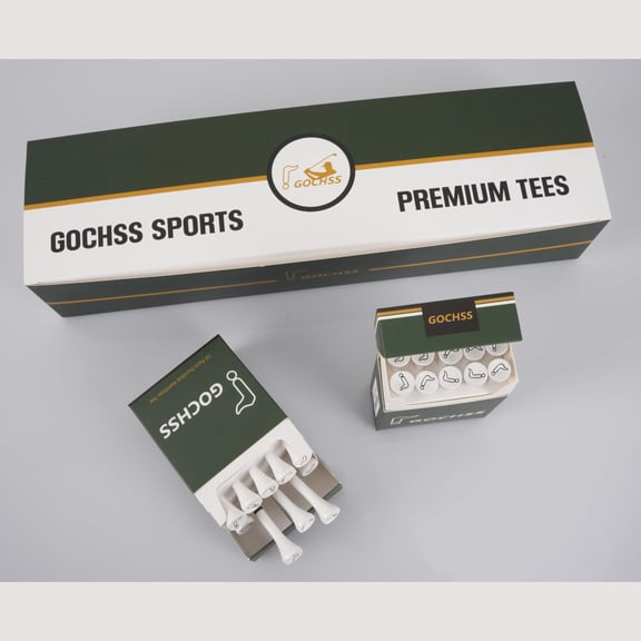 Golf Tees 100pcs 83mm(3.25") White Color Premium Bamboo Golf Tees Pack Golf Driver Tees.