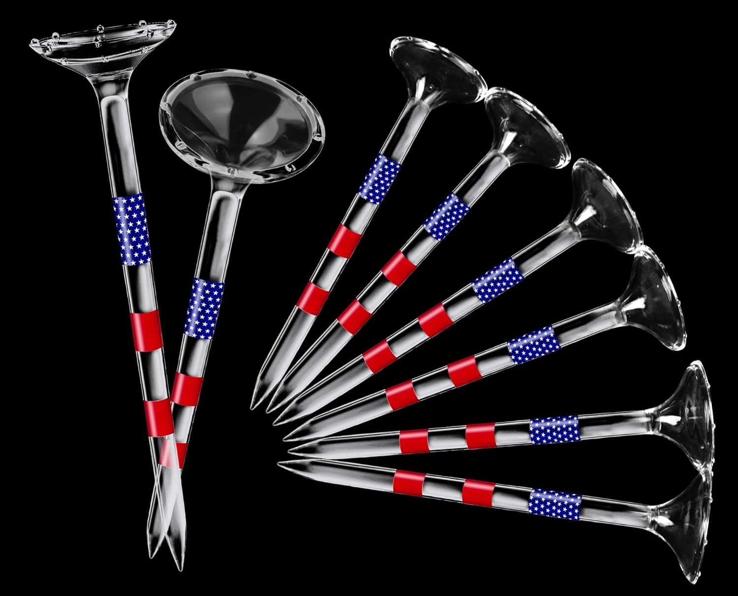Golf Tees 3 1/4'' Unbreakable Transparent Acrylic, Plastic Reduce Side ...