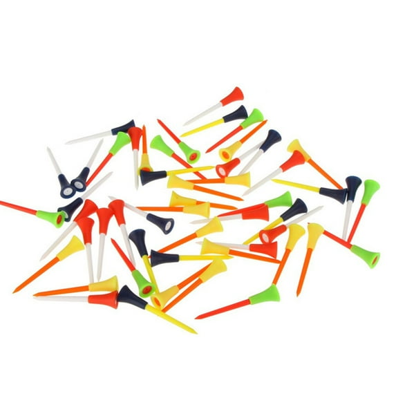 Golf Tees 83mm | Multi Color Plastic & Rubber Cushion Design | Durable Mixed Set for Drive Practice | 30 Pack | Long 3.3 Inch Length | Random Color Selection | Versatile Training Accessories