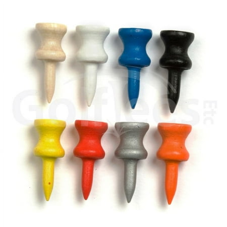 Golf Tees Etc. Step Down Assorted Natural Wood Golf Tees 1"Inch Strong & Light Weight Castle Golf Tees - (200 Pack)