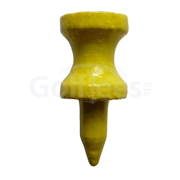 Golf Tees Etc Step Down Neon-Yellow Wood Golf Tees 1" Inch Strong & Light Weight Castle Golf Tees - (100 Pack)