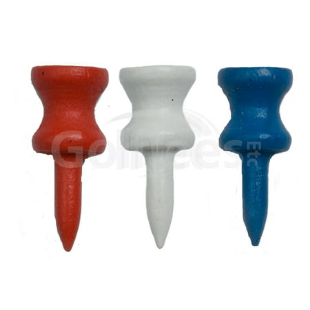 Golf Tees Etc Step Down Red, White, Blue, Color Golf Tees 1" Inch Strong & Light Weight Accessory Tool For Golf Sports - (500 Of Pack)