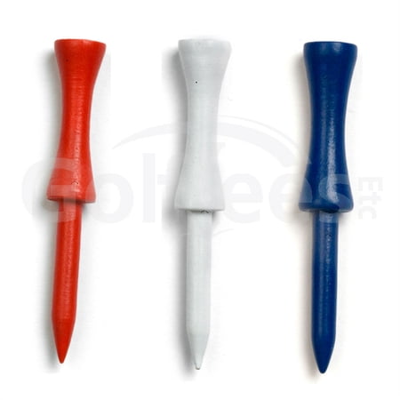 Golf Tees Etc Step Down Red, White, Blue, Color Golf Tees 2 3/4" Inch Strong & Light Weight Accessory Tool For Golf Sports - (1000 Of Pack)