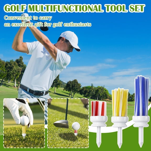 Golf Tees with Limit Brush Head, Professional Training Accessories for Better Swing Performance, Durable Blossom Tee for Reduced Friction, Quality B998_Multicolor
