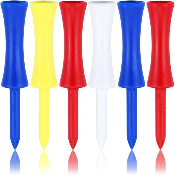 Golf Tees Plastic 100 Count 3-1/4, 2 3/4 inch Tall Step Down Tees Golf - Mixed Color