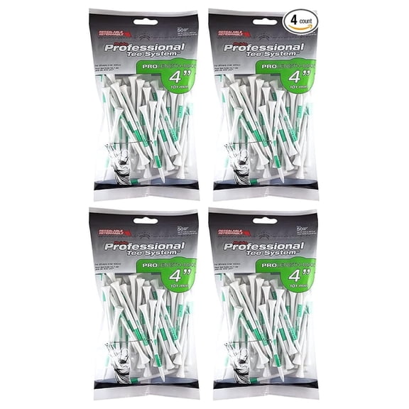 Golf Tees Pro Length Max 4 Inch - Pride Professional Tee System White Golfing Tees - 4 Packs of 50 - Driver Tees 400cc+