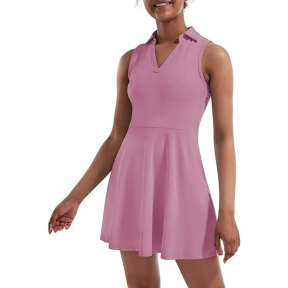 Golf/Tennis /Pickelball Dress for Women with Built in Shorts and 4 Pockets Sleeveless