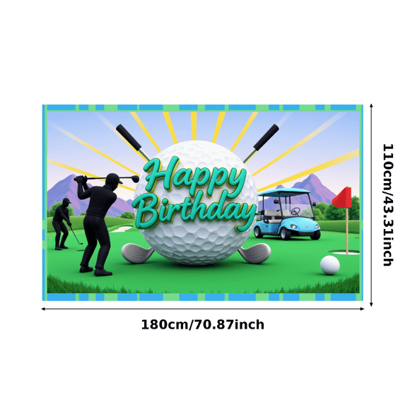 Golf Theme Birthday Banner Outdoor Sports Decorative Design for Birthday Party Event Celebration