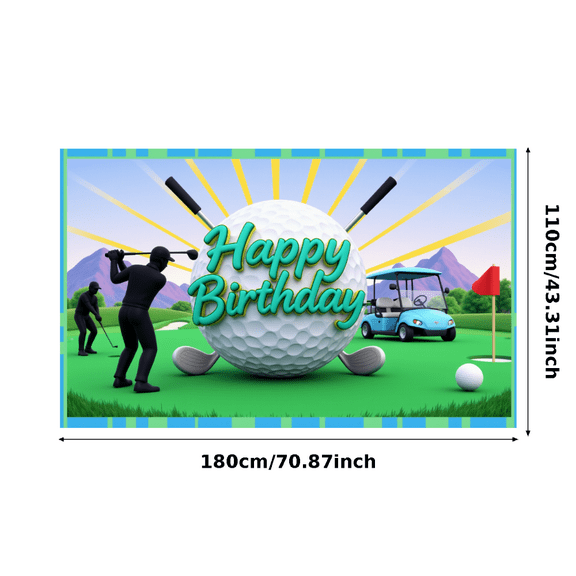Golf Theme Birthday Banner Outdoor Sports Decorative Design for Birthday Party Event Celebration