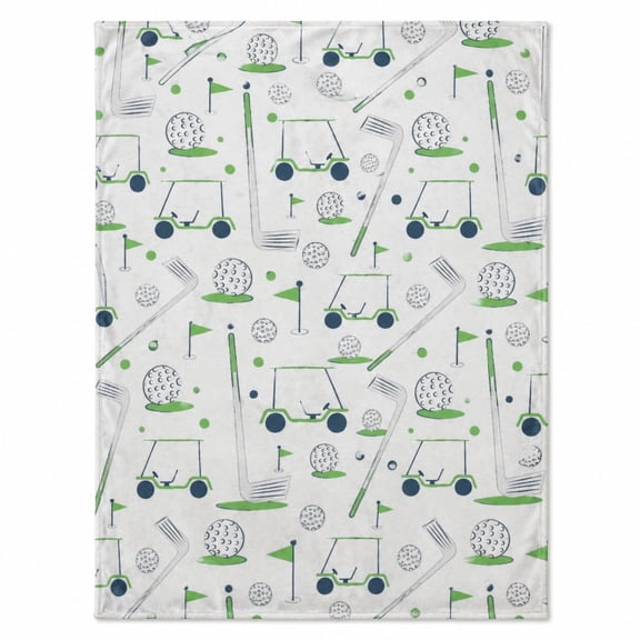 Golf Theme Fleece Blanket, Soft Polyester Throw, 280 GSM, 4 Sizes