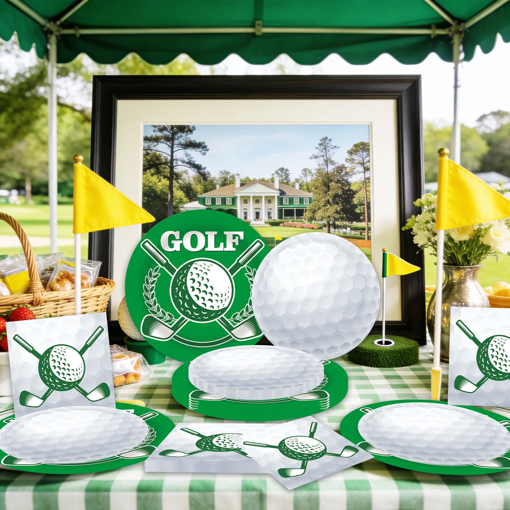 Golf Theme Party Supplies Decor & Dining Set - Ideal for Outdoor Lawn ...