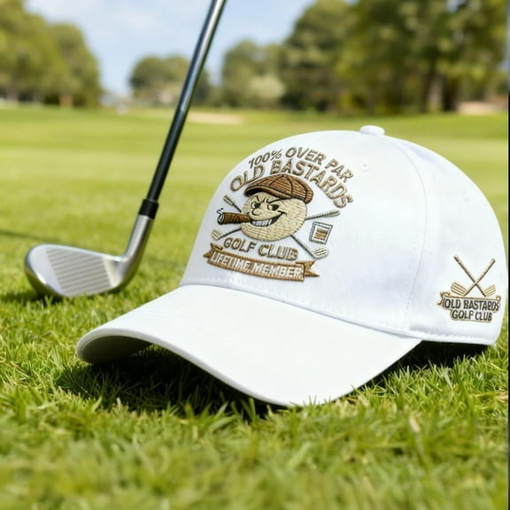Golf Themed Baseball Cap, Adjustable Low Profile Unstructured Hat, Embroidered Golf Ball Design Hat for Men and Women, Breathable Classic Cap for Golfers, Funny Golf Novelty Gift Idea